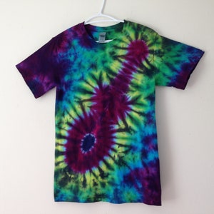 Tie Dye Guitar Tee Shirt one of a kind hand dyed rock concert air guitar T-Shirt size S