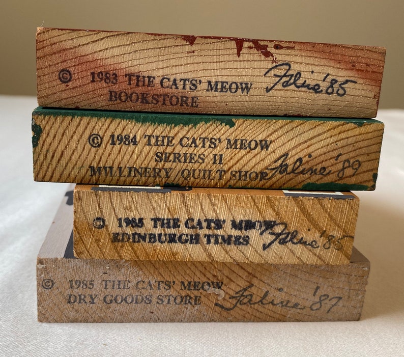 The Cat's Meow Collection of 4 Miniatures Bookstore Etsy