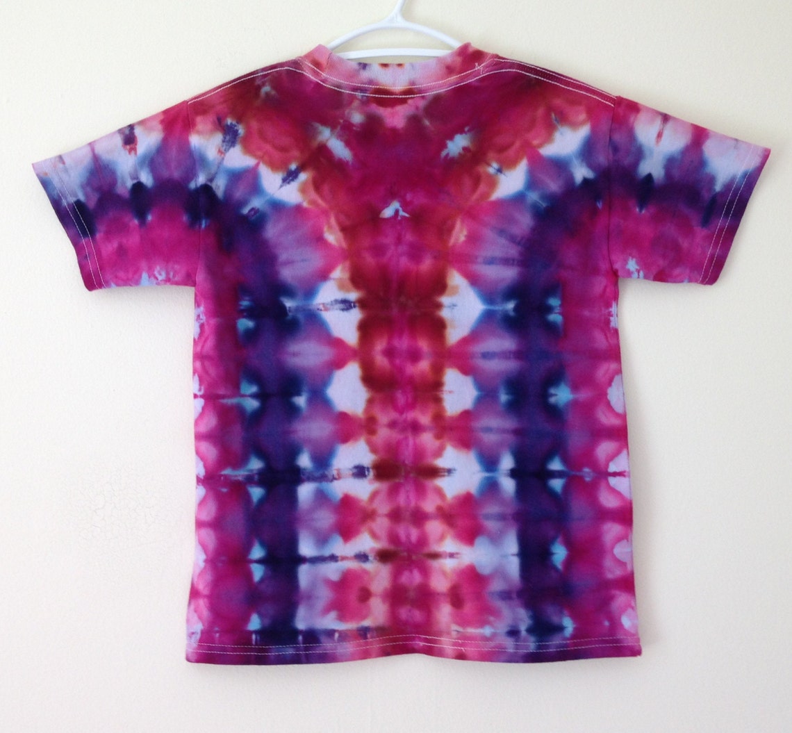 Tie Dye Tee Shirt for Boys or Girls Ice Dyed Stripes of Red - Etsy