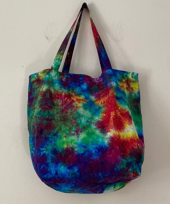 Big Tie Dye Beach Bag Psychedelic Abstract Universe Extra Large Tote Bag With Pocket Etsy UK