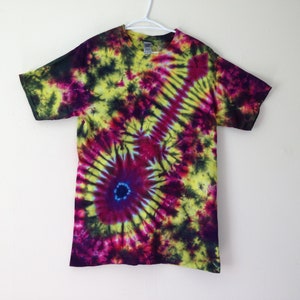 Tie Dye Guitar Tee Shirt one of a kind hand dyed rock concert air guitar T-Shirt size M