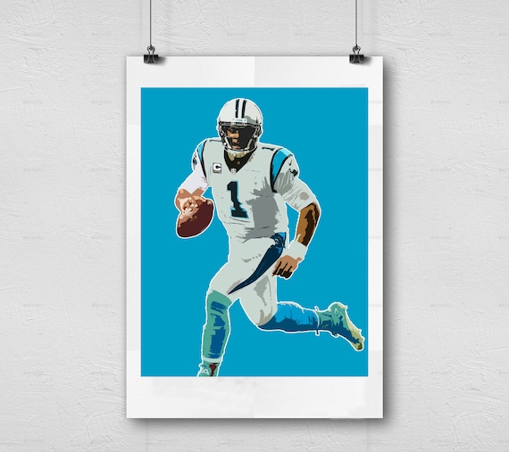 Cam Newton Carolina Panthers NFL Football Printable Wall Decor,  Photography Sports Art, Man Cave