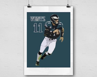 Carson Wentz - Philadelphia Eagles - NFL Football Printable Wall Decor, Photography Sports Art, Man Cave