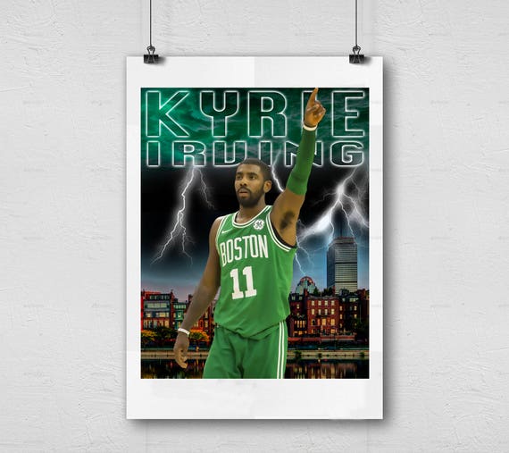 Kyrie Irving Boston Celtics NBA Basketball Printable Wall Decor Photography Sports Art Man Cave