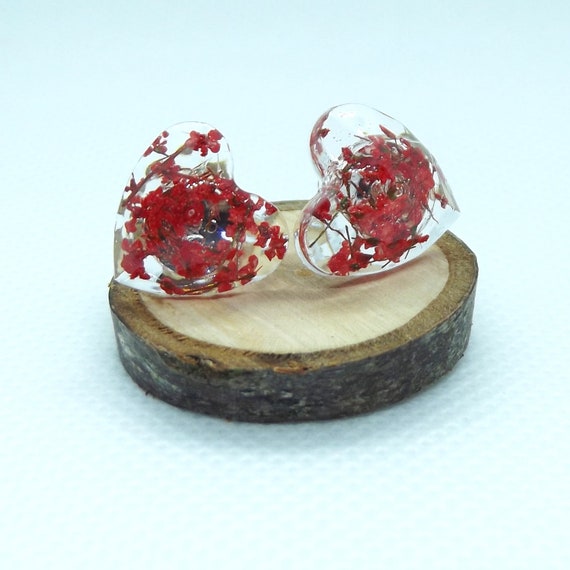 Red flower and gold leaf orb earrings Jewelry Earrings ...