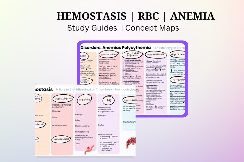 Rbc Map Hemostasis | RBC | Anemia | Study Guides | Concept Maps ...