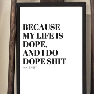 Printable Wall Art Kanye West Lyrics Minimalist Black And Etsy