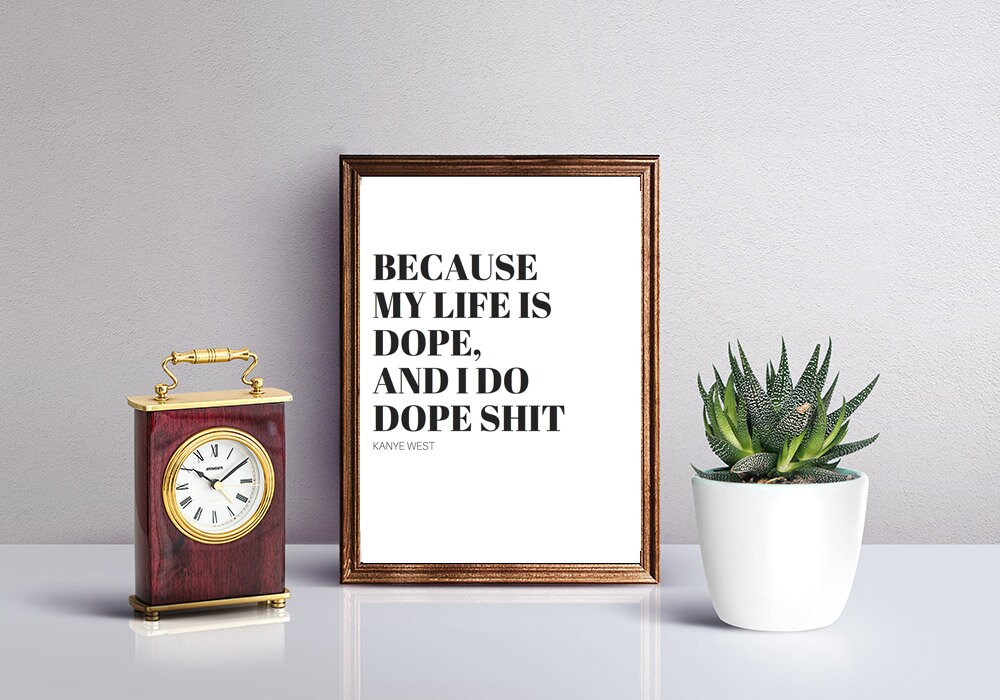 Printable Wall Art Kanye West Lyrics Minimalist Black and - Etsy