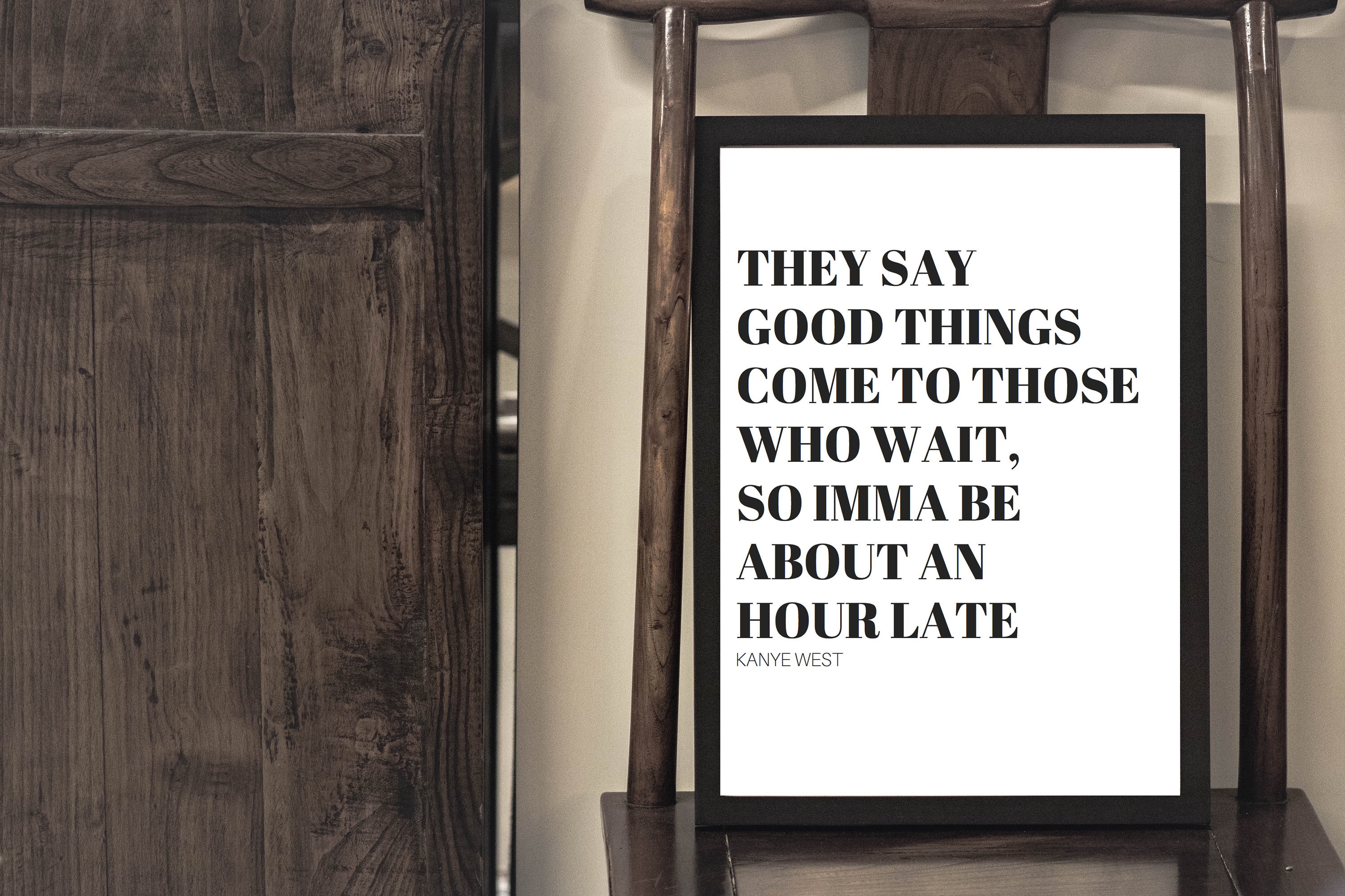 Printable Wall Art Kanye West Lyrics Minimalist Black and - Etsy