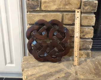 Father & Daughter Irish Celtic knot, hand cut and carved