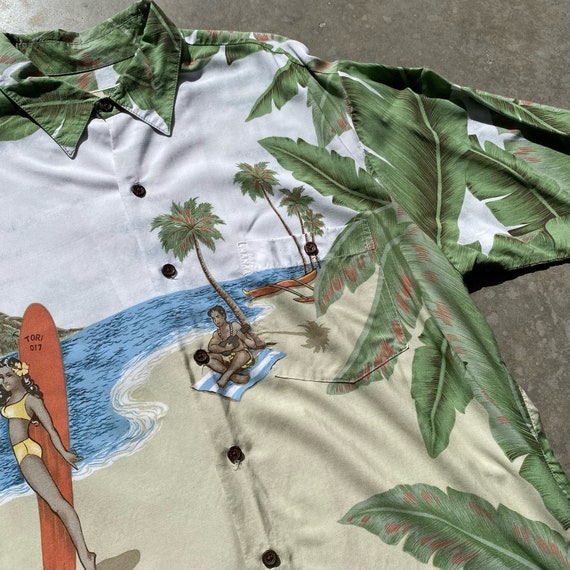 Vtg Hawaiian Shirt Tori Richards Beach Bikini Gir… - image 3