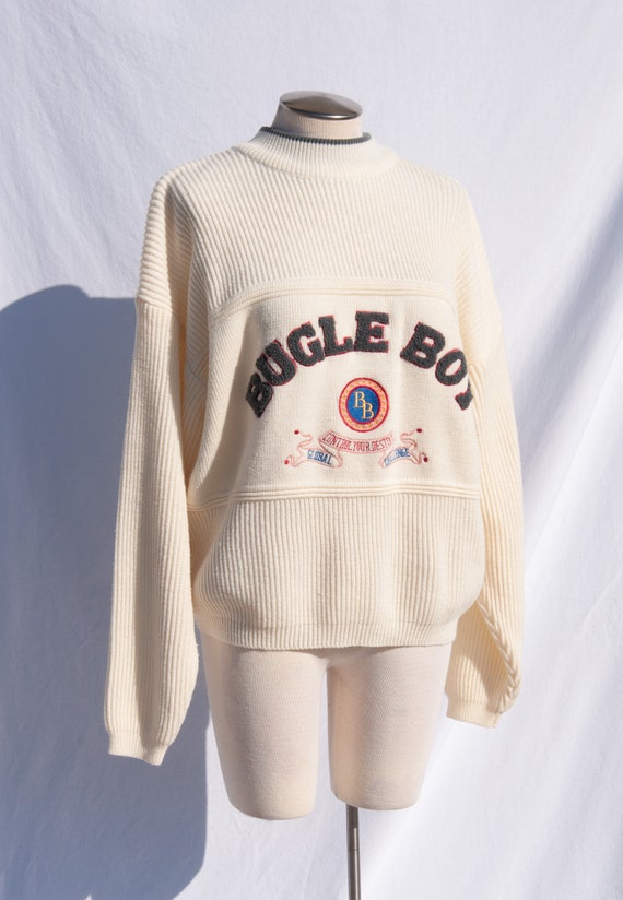 Vintage 1990s Bugle Boy Cream Knit Sweater Gem Vintage 1990s Bugle Boy Cream Knit Sweater Gem