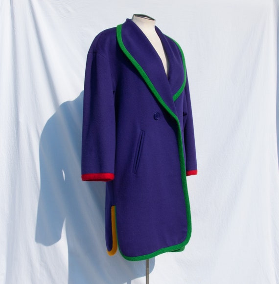 Bill Blass Vintage 1980s Purple Wool with Multi Co