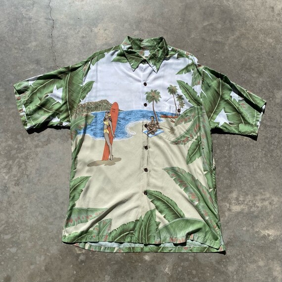 Vtg Hawaiian Shirt Tori Richards Beach Bikini Gir… - image 1