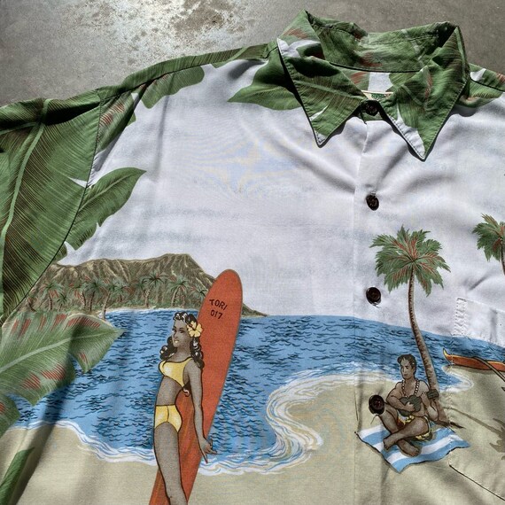 Vtg Hawaiian Shirt Tori Richards Beach Bikini Gir… - image 7