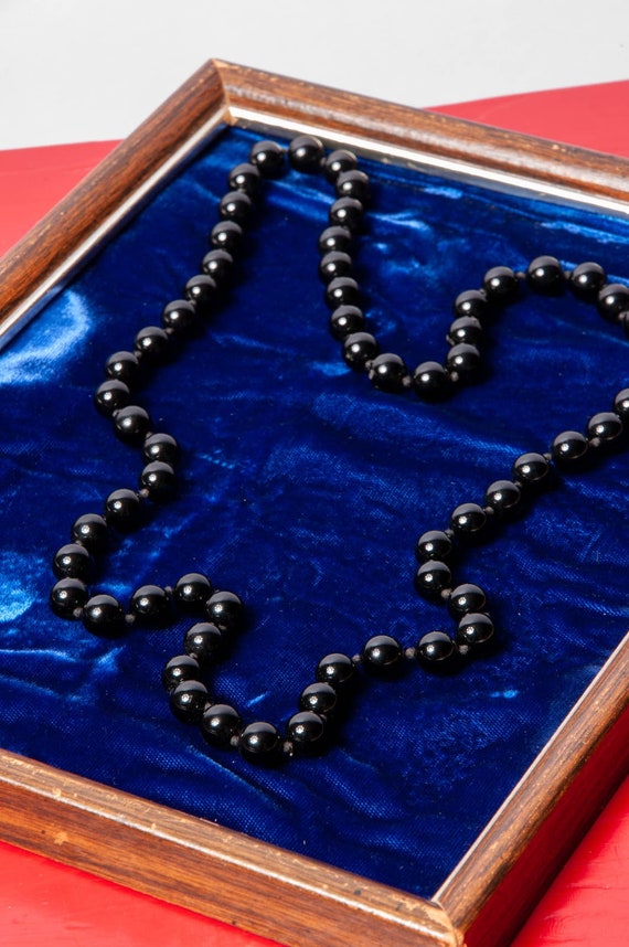 Chic Vintage Shiny Black Bead Necklace Womens Bead