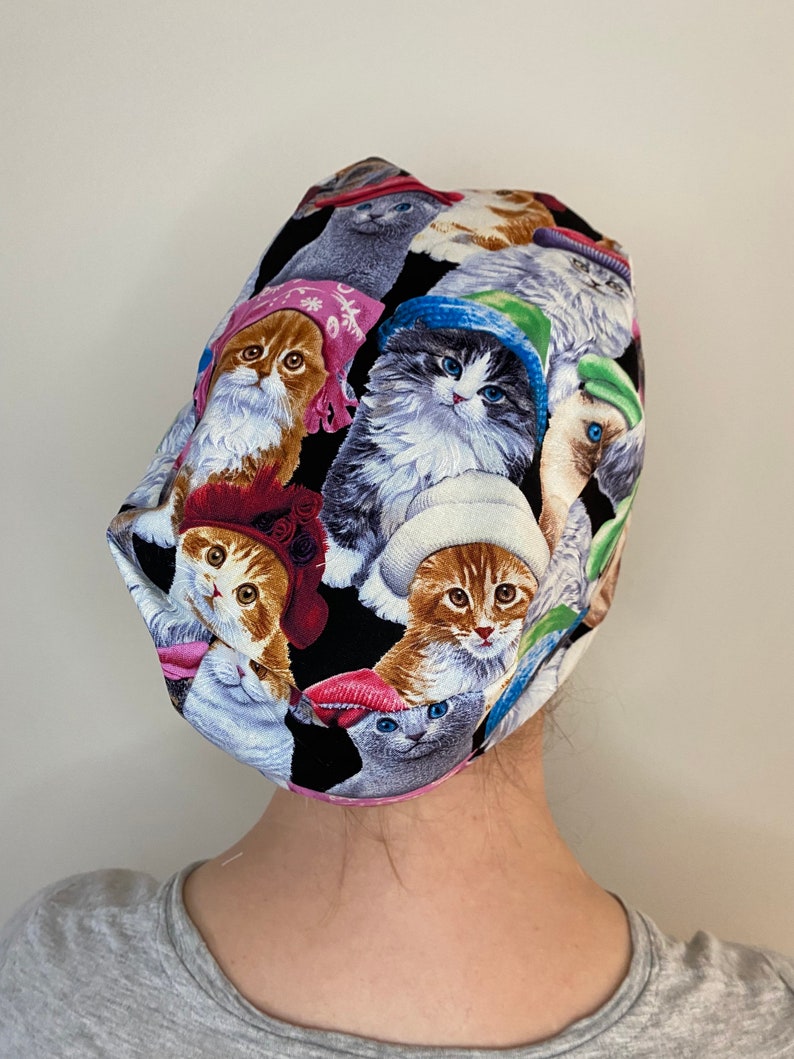 Cats in Hats Scrub Cap / Chef Hat for Nurse Doctor Vet Surgeon Etsy