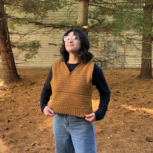 Brown Crochet Vest