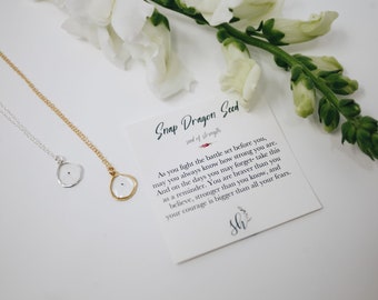Snap Dragon Seed Necklace: Sterling Silver Strength Gift