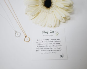 Daisy Seed Necklace: Sterling Silver Bezel Pendant