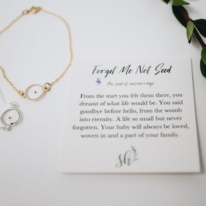 Miscarriage Gift. Miscarriage Bracelet. Miscarriage Jewelry. Memorial necklace. Miscarriage Keepsake.Gift for someone who had a miscarriage.