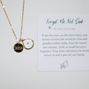 Personalisierte Fehlgeburt Geschenk. Personalisierte Halskette mit Lasergravur. Fehlgeburt Schmuck. Fehlgeburt Andenken. Vergissmeinnicht-Halskette