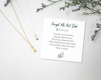 Gift for Loss. Sympathy Gift. Condolence gift. Bereavement gift. Forget me not necklace. Loss of mom. Loss of Dad. Loss of a loved one.