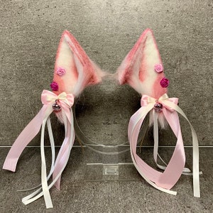 VALENTINE pink ROSE • pink, white • Fox Ears, Wolf Ears, Cosplay