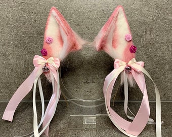 VALENTINE pink ROSE • pink, white • Fox Ears, Wolf Ears, Cosplay