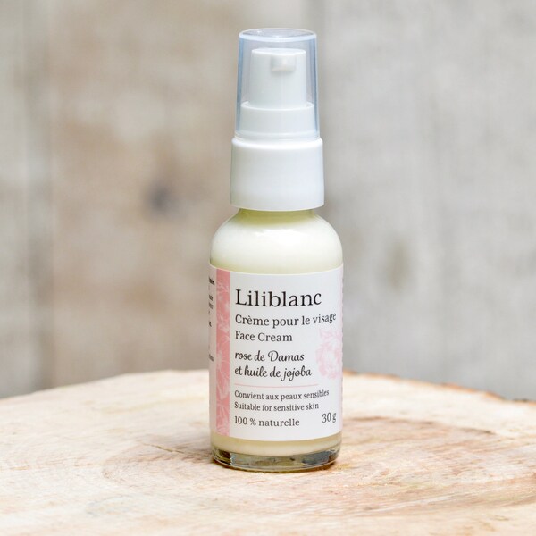 Crème pour le visage - à l'huile jojoba et rose de Damas bio