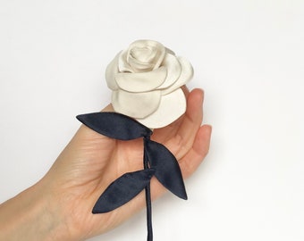 Silk Rose Inspired Floral Brooch