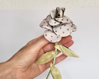 Silk Rose Inspired Floral Brooch