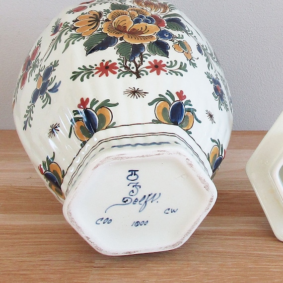 【国内即発送】 ROYAL Lid With Vase Polychrome - Fles PORCELEYNE - DELFT アンティーク雑貨