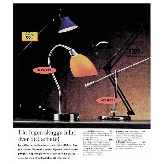 Lampe De Bureau Vintage IKEA Orange En Métal – Parfaite Pour Le Bureau Ou La Maison (36 Cm)
