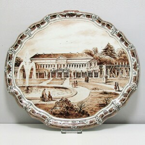 PORCELEYNE FLES - Indrukwekkend ROYAL Delfts sepia wandbord of plaquette - 42 cm / 16,5 inch - The Original Delft Blue Since 1653