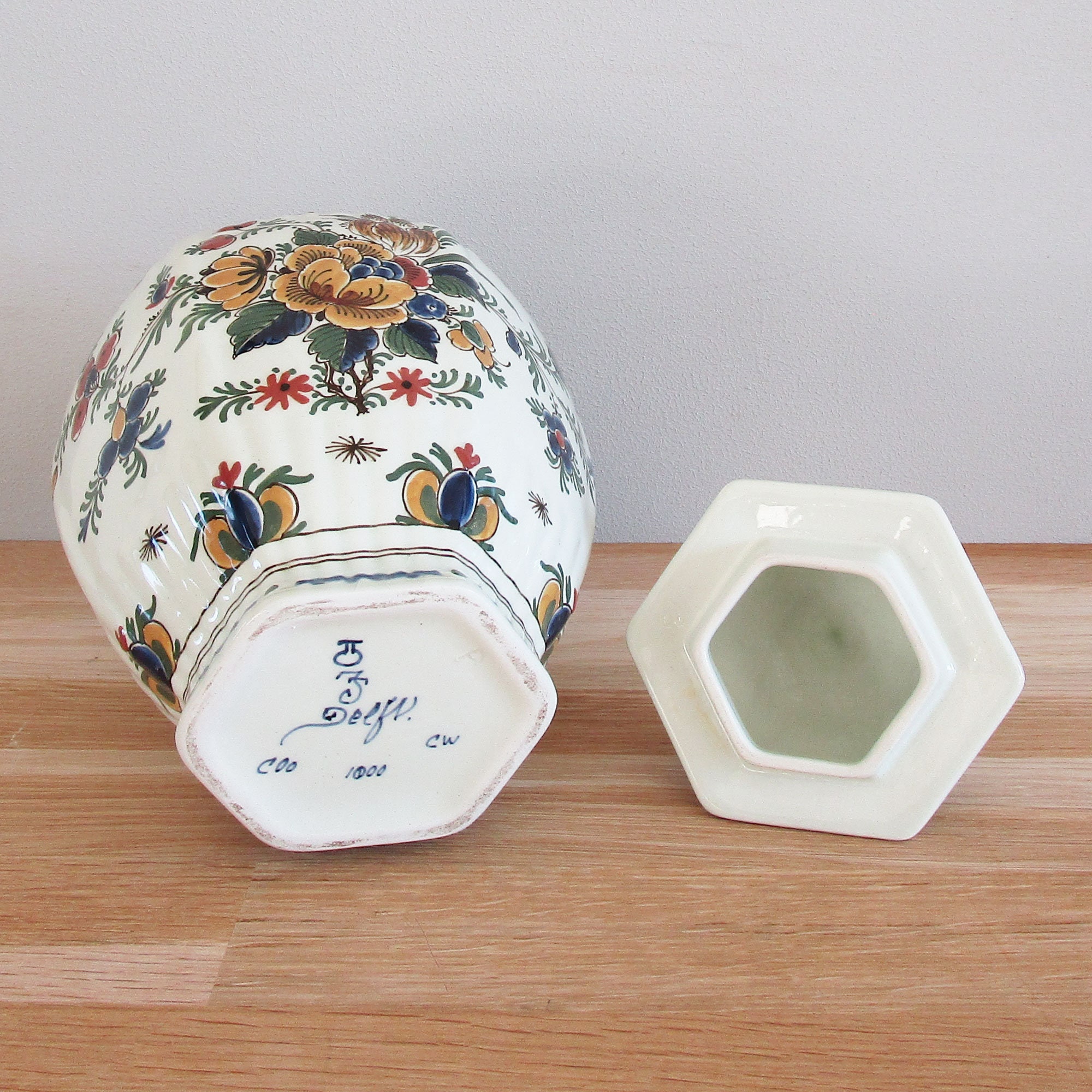 KONINKLIJKE PORCELEYNE FLES 花柄陶磁器 Royal Delft De Porceleyne Fles, 12oz, Creamer Jug Vase