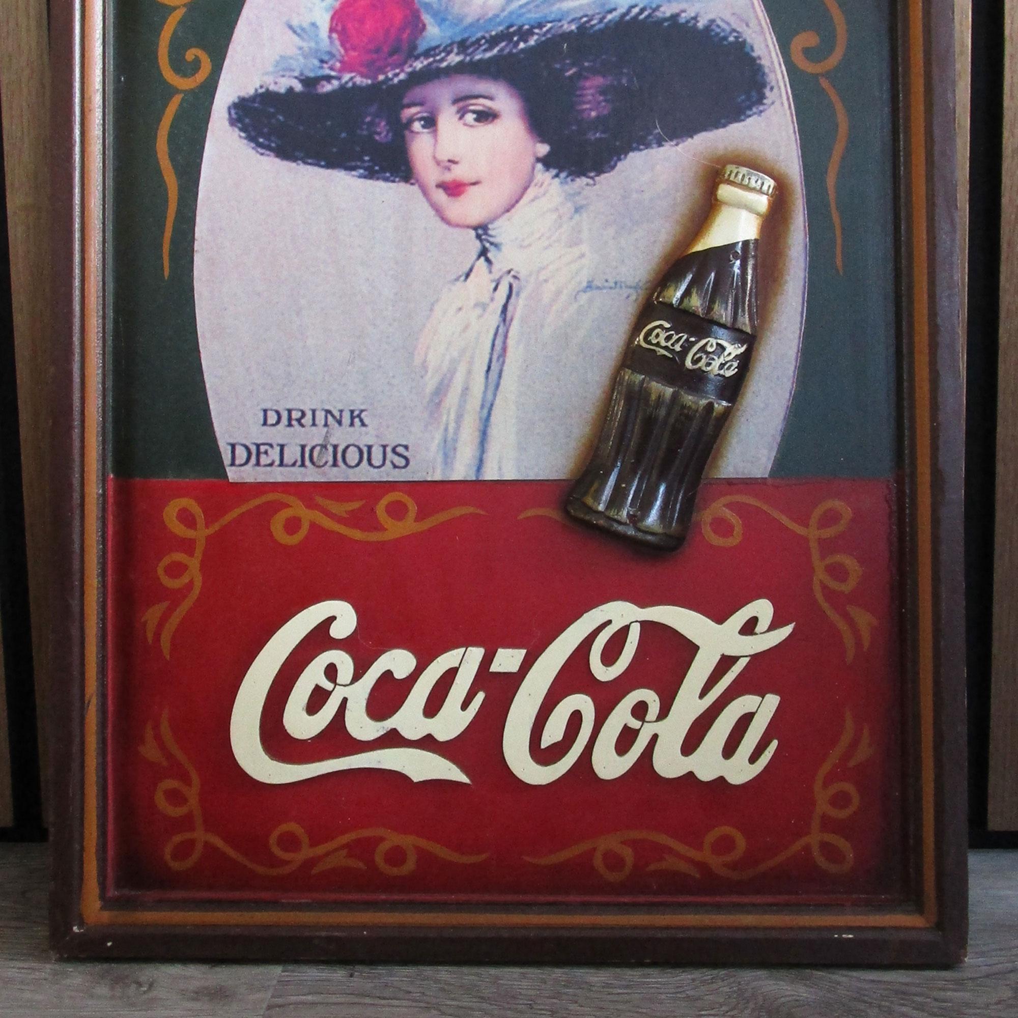 Vintage COCA COLA SIGN, 1970s Advertisement on Wood Panel - Etsy