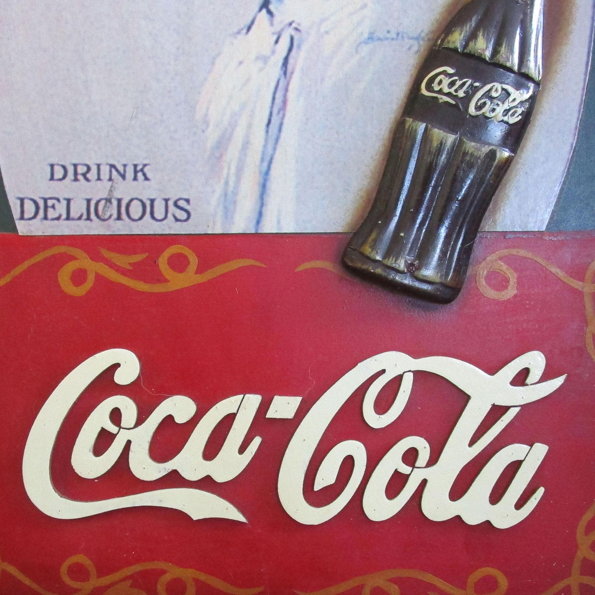 Vintage COCA COLA SIGN, 1970s Advertisement on Wood Panel - Etsy