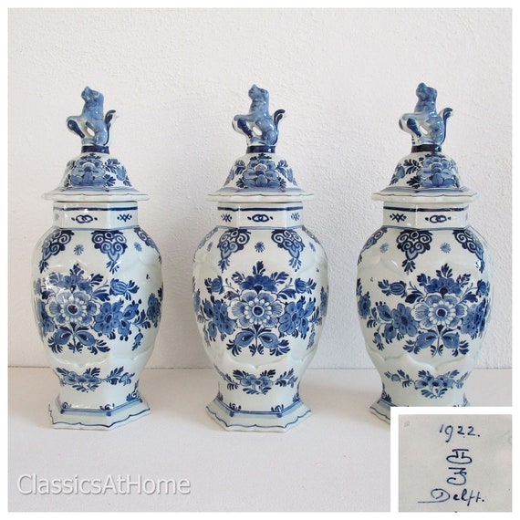 アンティーク 1922 - ロイヤル デルフト - 蓋付きデルフト ブルーの