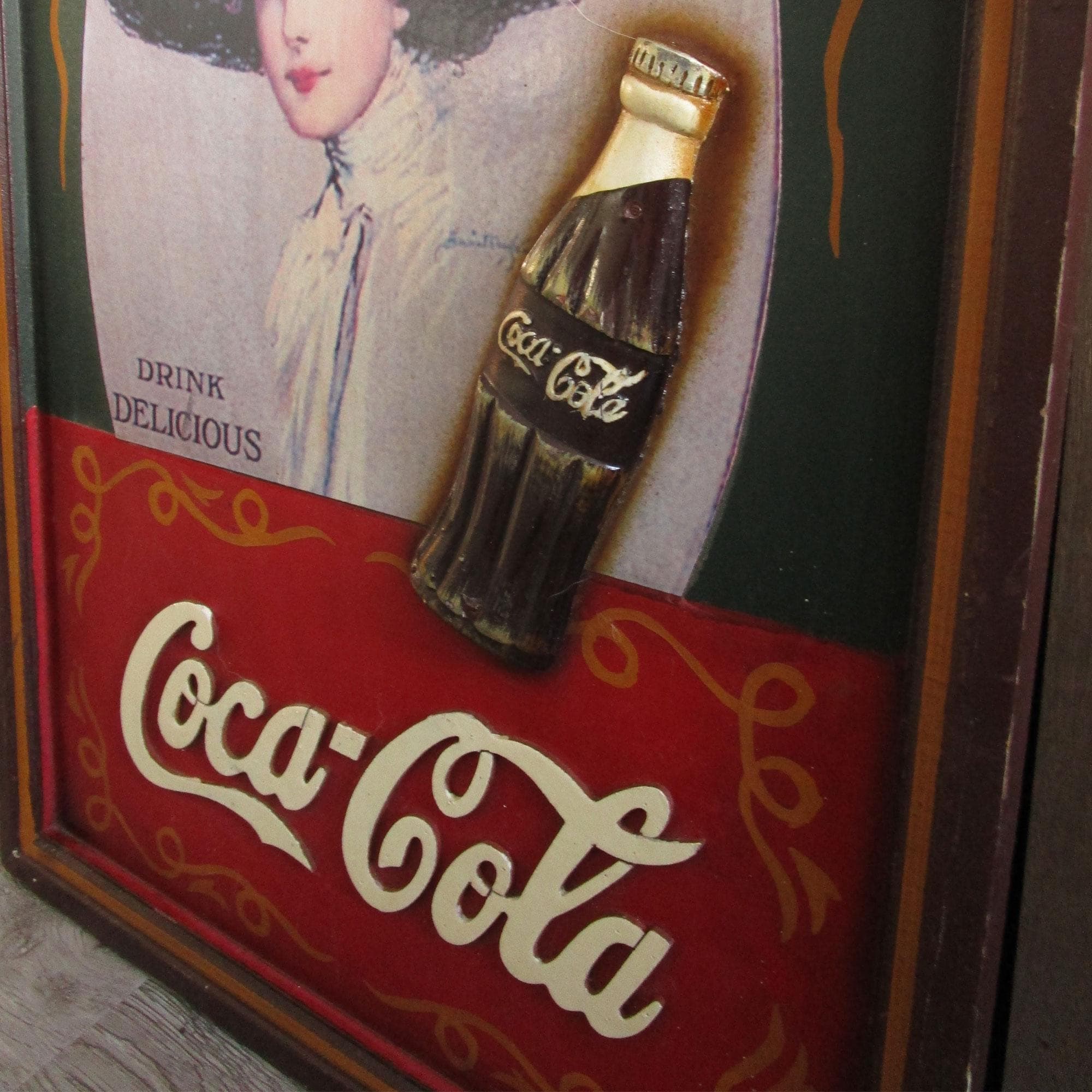 Coca-Cola The Coke's on me 木製パネル Coca-Cola The Coke's on me