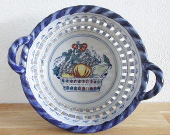 Kosz owoców Royal Tichelaar Makkum Delft – polichromowana ceramika holenderska
