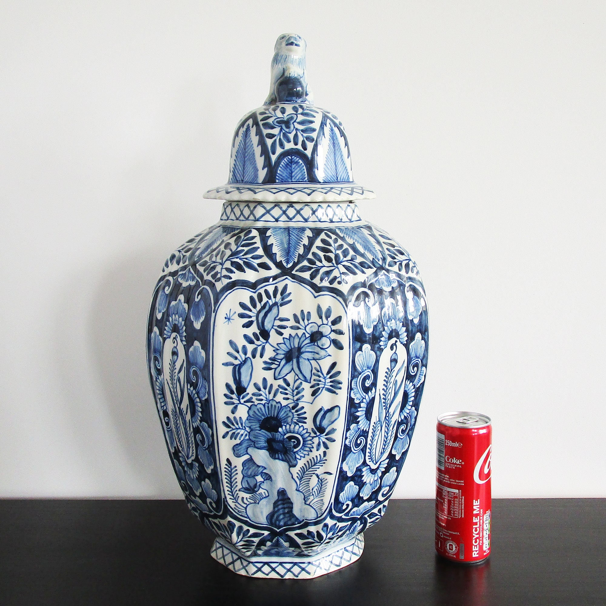  Tichelaar Makkum花器 HUGE TICHELAAR MAKKUM - Delftsblauwe vaas/pot jaren 30 met