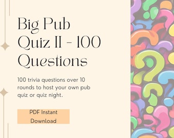 Big Pub Quiz II - 100 questions pour organiser votre propre soirée quiz