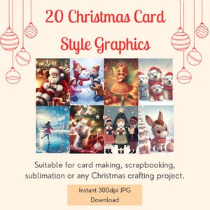 20 Weihnachtskarten - Geeignet für die Kartenherstellung, Scrapbooking, festliches Basteln, Sublimation oder Print on Demand. 300 dpi-JPGs.