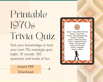 Printable 1970s Trivia Quiz - 100 Questions