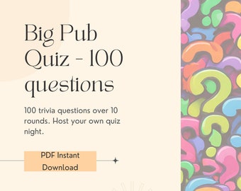 Big Trivia Pub Quiz - 100 Questions