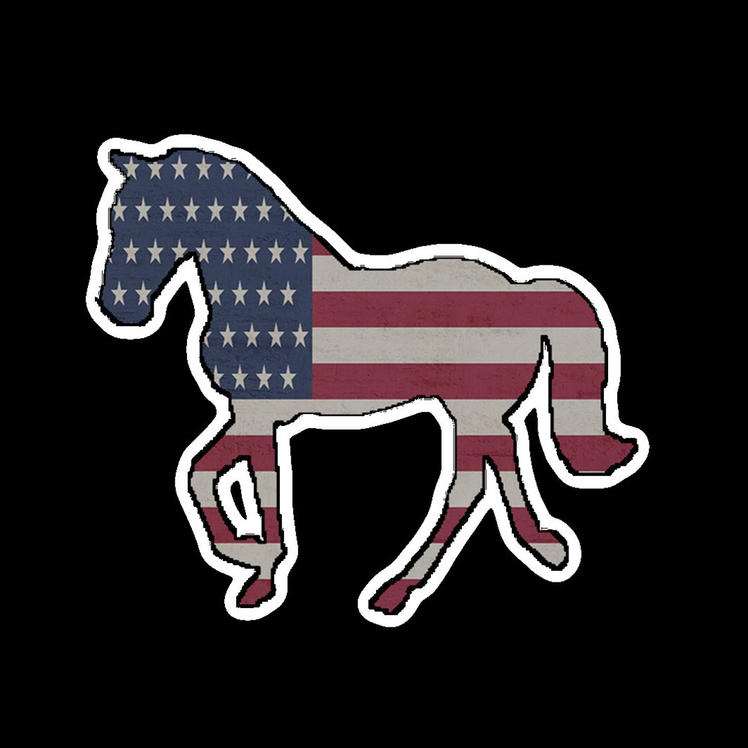Tennessee Walking Horse Sticker With American Flag for People Who Love