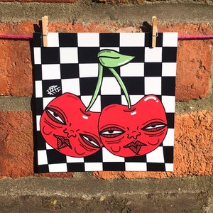 Cherry Check Print