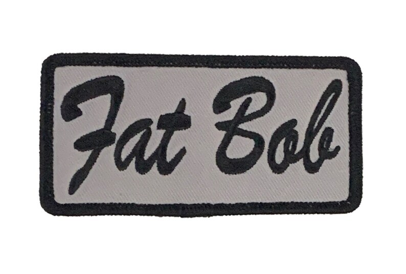 Fat Bob Patch Black on Gray