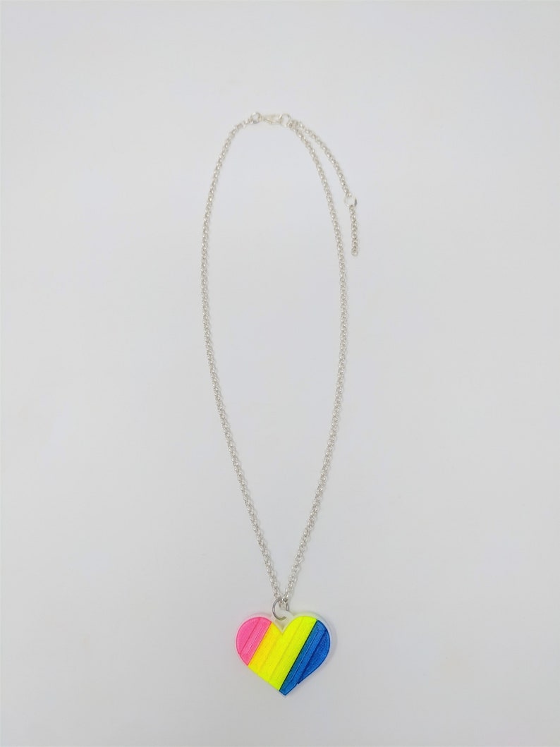 Custom 3D Printed Heart Pendant Necklace-neon Pride | Etsy